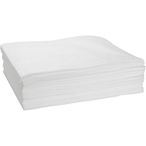 Feuilles absorbantes li&eacute;es, Huile seulement, 15" x 19", 10 gal. d'absorption Chandler Sales