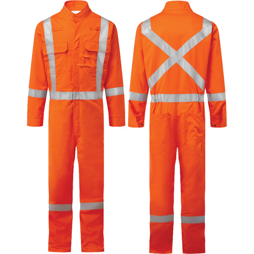 Bizflame&reg; 88/12 Iona 7 oz. FR510 FR Coverall, Size 36, Orange Chandler Sales