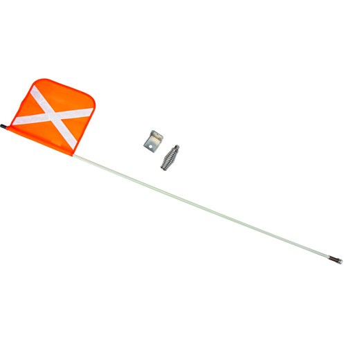 Tige de s&eacute;curit&eacute; robuste, Fixation Filet&eacute;, Hauteur 5', Orange avec X r&eacute;fl&eacute;chissant Chandler Sales