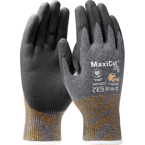 Gants en tricot de fil technique sans coutures MaxiCut Ultra, T-petit, Calibre 15, Rev&ecirc;tement Nitrile, ASTM ANSI niveau A5/EN 388 niveau 3 Chandler Sales