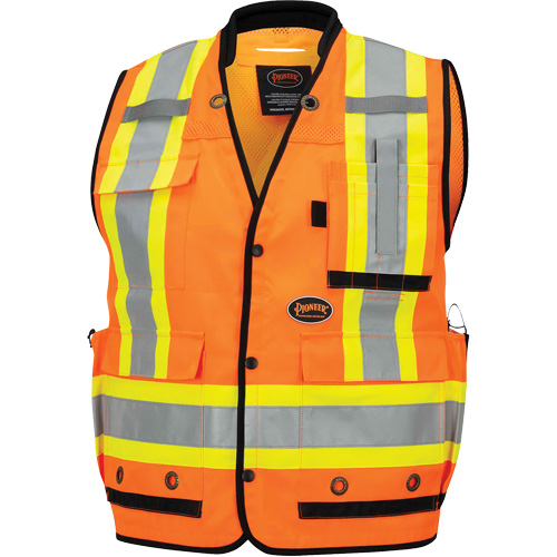 6680 High-Visibility Antimicrobial Mesh-Back Surveyor Vest, High Visibility Orange, Small, Polyester Chandler Sales