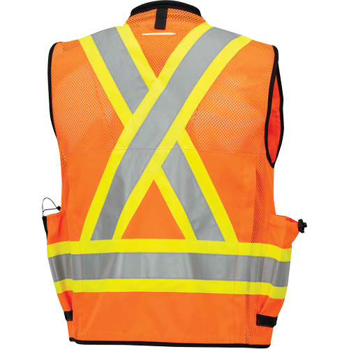 6680 High-Visibility Antimicrobial Mesh-Back Surveyor Vest, High Visibility Orange, Small, Polyester Chandler Sales