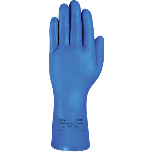 AlphaTec&reg; 37-501 Blue Medium-Duty Chemical-Resistant Gloves, Size 7, 13" L, Nitrile, 16.5-mil Chandler Sales