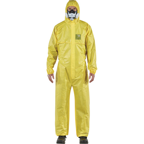AlphaTec&reg; 2300 STANDARD Bound Model 147 Coveralls, Small, Yellow, Polyethylene Laminate/Polypropylene Chandler Sales