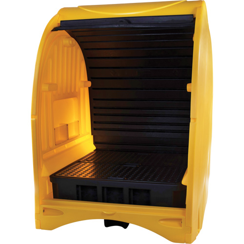 Palette contre les d&eacute;versements &agrave; couvercle dur pour 4 barils, 68,11" lo x 61,61" la x 83,07" h, Capacit&eacute; de charge 1433 lb Chandler Sales