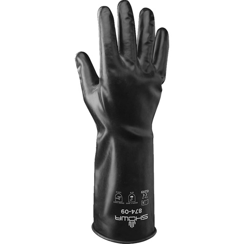 874 Chemical-Resistant Gloves, Size Small/7, 14" L, Butyl Rubber, 13.78-mil Chandler Sales