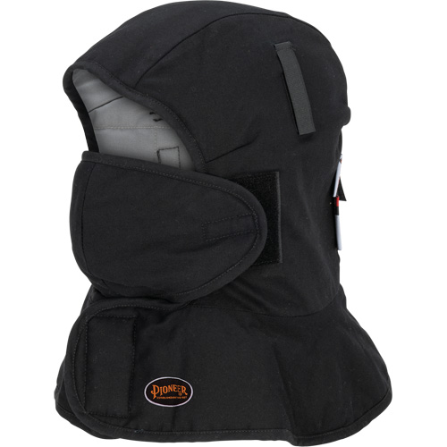 Pioneer 765A Flame-Resistant Quilted Hard Hat Liner with Long Neck & Detachable Mouthpiece, Black/Grey, Cotton/FR-Tech&reg;/Modacrylic/Nylon Chandler Sales