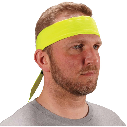 Chill-Its 6702 Cooling Headband with Embedded Polymers & Tie Closure, High Visibilty Lime-Yellow Chandler Sales
