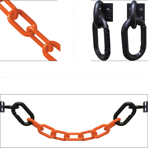 Magnetic Chain Barrier Warehouse Kit, Orange, 2" Link, 15' Length Chandler Sales