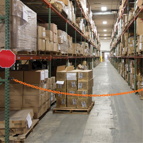 Magnetic Chain Barrier Warehouse Kit, Orange, 2" Link, 15' Length Chandler Sales