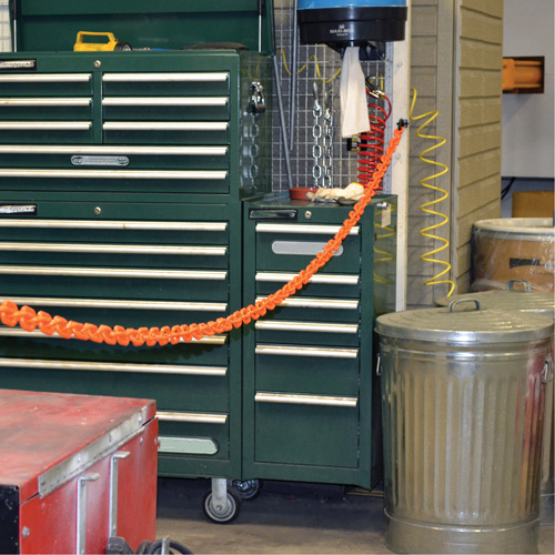 Magnetic Chain Barrier Warehouse Kit, Orange, 2" Link, 15' Length Chandler Sales