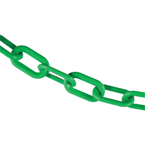 Plastic Barrier Chain, Green, 2" Link, 100' Length Chandler Sales
