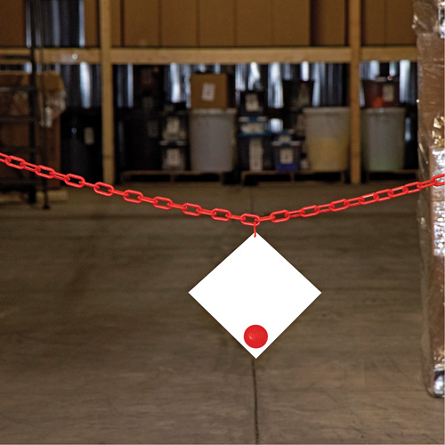 Plastic Barrier Chain, Green, 2" Link, 100' Length Chandler Sales