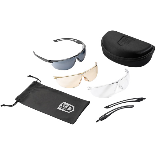 Gunfire 2.0 Ballistic Protection Safety Glasses Kit, Clear/Copper/Smoke Lens, Anti-Fog/Anti-Scratch, ANSI Z87+ Chandler Sales