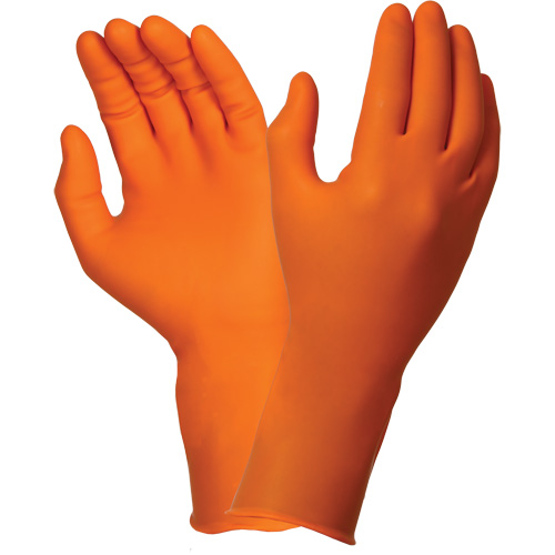 TOUCHNTUFF 93-800 Disposable Gloves, 10/9.5, Latex/Neoprene/Nitrile, 23.6-mil, Powder-Free, Orange Chandler Sales
