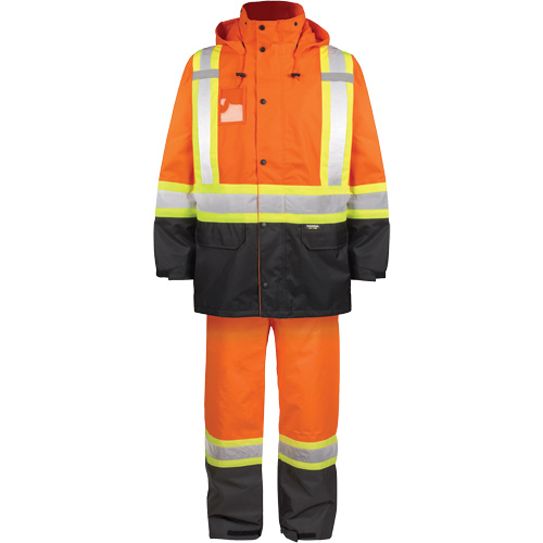 High-Visibility 150-Deniers Rain Suit, Polyester, Medium, High Visibility Orange Chandler Sales