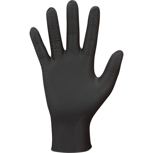 Gants jetables 709B PyraGrip, 9/Grand, Nitrile, 8 mils, Sans poudre, Noir Chandler Sales