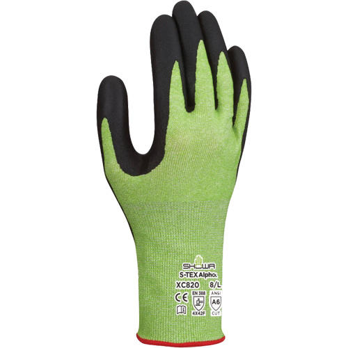 Gants r&eacute;sistants &agrave; la coupe S-TEX Alpha XC820, 10/2T-Grand, Calibre 18, Rev&ecirc;tement Nitrile micromousse, ASTM ANSI niveau A6/EN 388 niveau F Chandler Sales