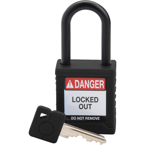 Velocity Safety Lockout Padlock, Safety Padlock, Keyed Different, Nylon, 1-1/2" Width Chandler Sales