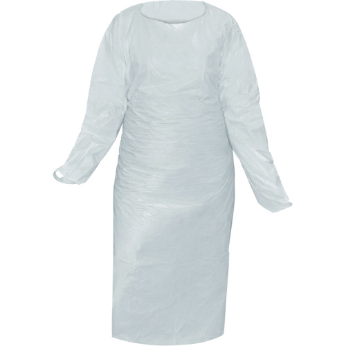 CoverMe Gown with Thumbholes, One Size, White, Polyethylene Chandler Sales