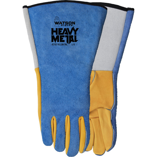 Gants de soudage Yellow Tail MIG/TIG, Cuir fleur de daim/Cuir de vache refendu, Taille Grand Chandler Sales