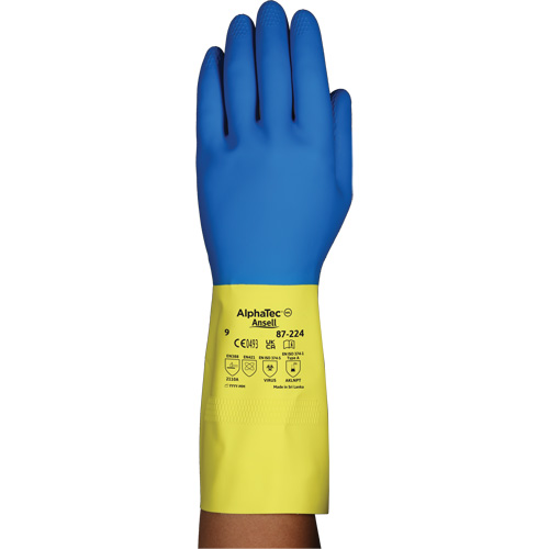 Alphatec&reg; 87-224 Chemical-Resistant Gloves, Size 8, 12.8" L, Neoprene/Rubber Latex, Cotton/Flock-Lined Inner Lining, 26.8-mil Chandler Sales