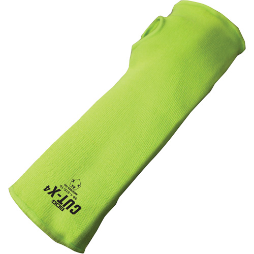 Manchette r&eacute;sistante &agrave; la coupe avec ouverture pour le pouce Cut-X, Fibre de verre/Poly&eacute;thyl&egrave;ne, 14", ASTM ANSI niveau A4, Lime haute visibilit&eacute; Chandler Sales