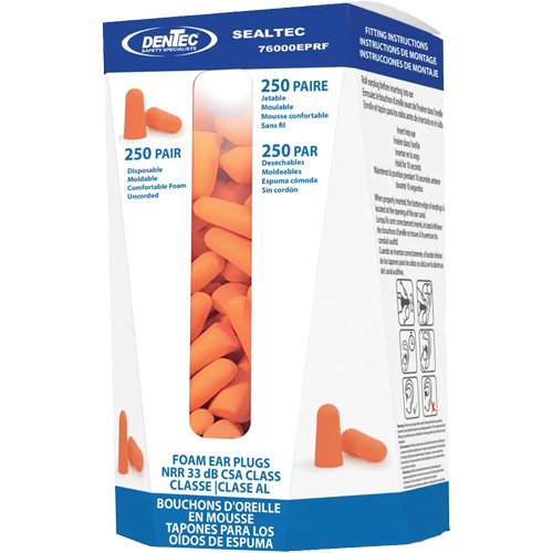 Recharge de bouchons d'oreilles jetables SEALTEC33, Vrac - Contenant Chandler Sales