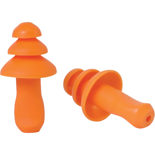 SEALTEC TipGrip Orange TPR Triple-Flange Reusable Earplugs, Uncorded, Bulk - Box, 26 dB dB NRR, One-Size Chandler Sales