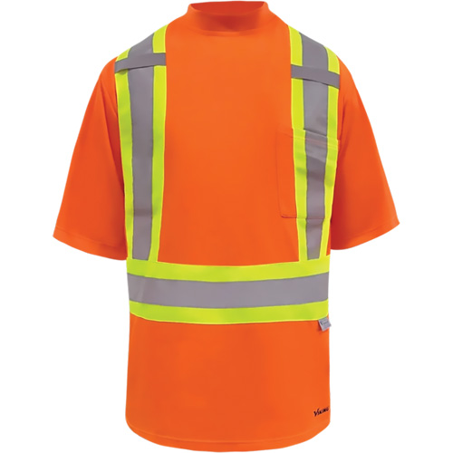 Viking&reg; Safety Bamboo Lined T-shirt, Polyester, Large, High Visibility Orange Chandler Sales