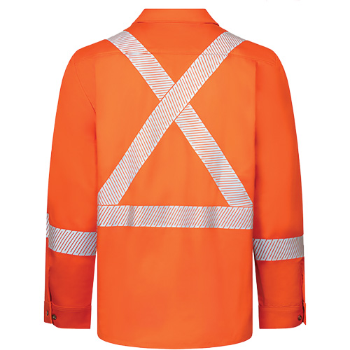 Chemise de travail haute visibilit&eacute; &agrave; bandes segment&eacute;es 7 oz de luxe Avenger, Style 652, Hommes, Grand (grande taille), Orange Chandler Sales