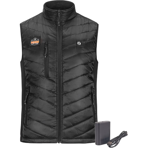 N-Ferno&reg; Rechargeable Heated Vest with Battery Power Bank, Men's/Unisex/Women's, Large, Black Chandler Sales