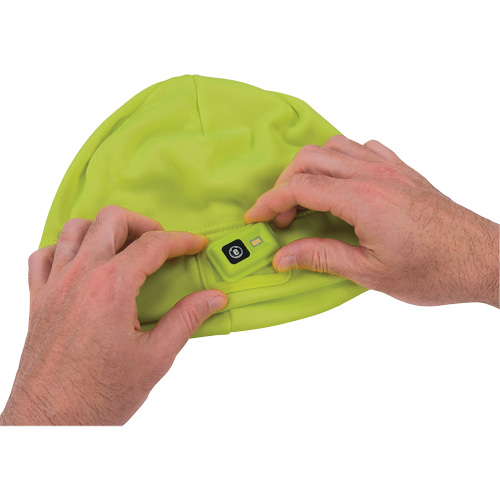 N-Ferno&reg; Winter Skull Cap with LED Rechargeable Light, Fleece Lining, One Size, High-Visibility Lime Green Chandler Sales