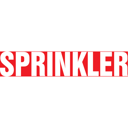 "Sprinkler" Pipe Marker, Self-Adhesive, 1-1/2" H x 8" W, White on Red Chandler Sales