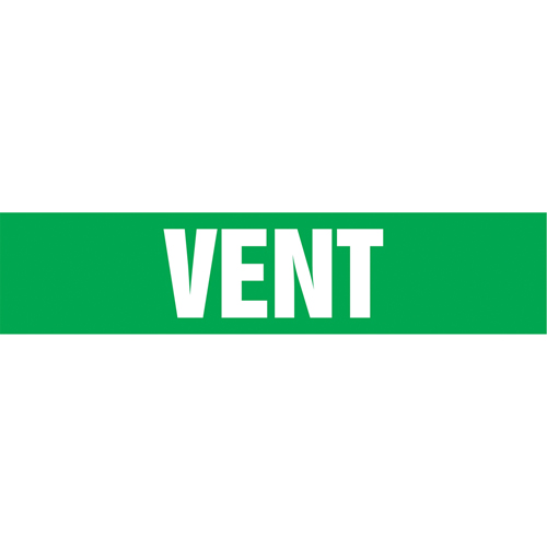 Marqueurs de tuyau "Vent", Autocollant, 2-1/2" h x 12" la, Blanc/vert Chandler Sales