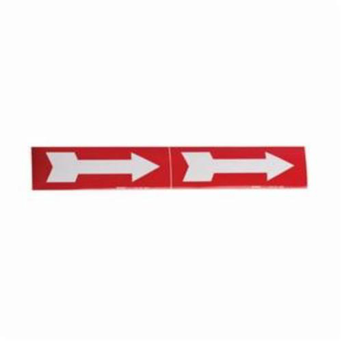 Arrow Pipe Markers, Self-Adhesive, 2-1/4" H x 7" W, White on Red Chandler Sales