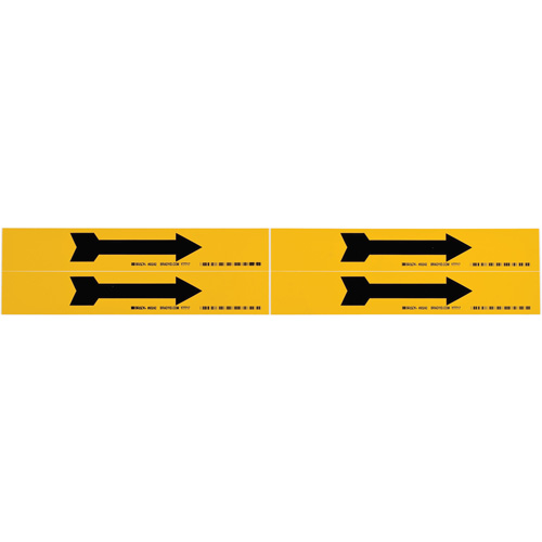 Arrow Pipe Marker, Self-Adhesive, 1-1/8" H x 7" W, Black on Yellow Chandler Sales