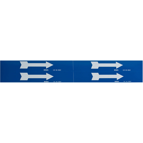 Arrow Pipe Markers, Self-Adhesive, 1-1/8" H x 7" W, White on Blue Chandler Sales