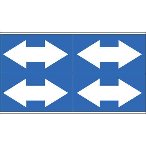Dual Direction Arrow Pipe Markers, Self-Adhesive, 1-1/8" H x 7" W, White on Blue Chandler Sales