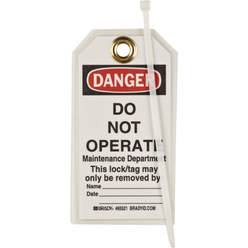 Lockout Tags, Plastic, 3" W x 5-1/2" H, English Chandler Sales