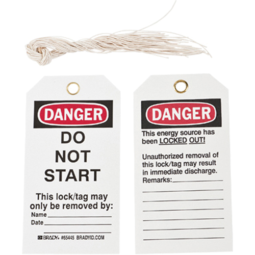 &eacute;tiquettes de verrouillage, Plastique, 3" la x 5-3/4" h, Anglais Chandler Sales