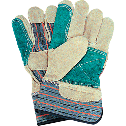 Gants d'ajusteur avec paume double, Grand, Paume en Cuir de vache refendu, Doublure en Coton Chandler Sales