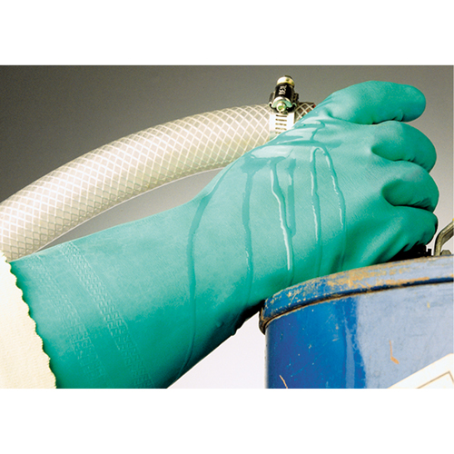 StanSolv&reg; Embossed Z-Pattern Grip Gloves, Size Medium/8, 14" L, Nitrile, Interlock Inner Lining, 11-mil Chandler Sales
