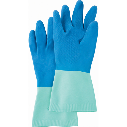 Protector Gloves, Size Medium/7/7.5, 13" L, Nitrile/Rubber Latex, Flock-Lined Inner Lining, 28-mil Chandler Sales