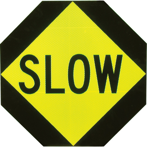 Double-Sided "Stop/Slow" Traffic Control Sign, 18" x 18", Aluminum, English Chandler Sales