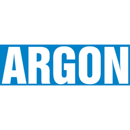 "Argon" Pipe Markers, Self-Adhesive, 2-1/2" H x 12" W, White on Blue Chandler Sales