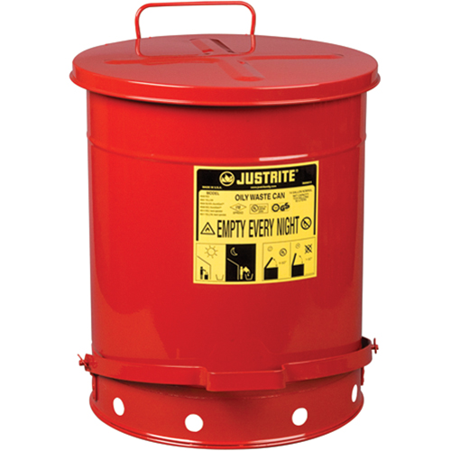 Oily Waste Cans, FM Approved/UL Listed, 14 US gal., Red Chandler Sales