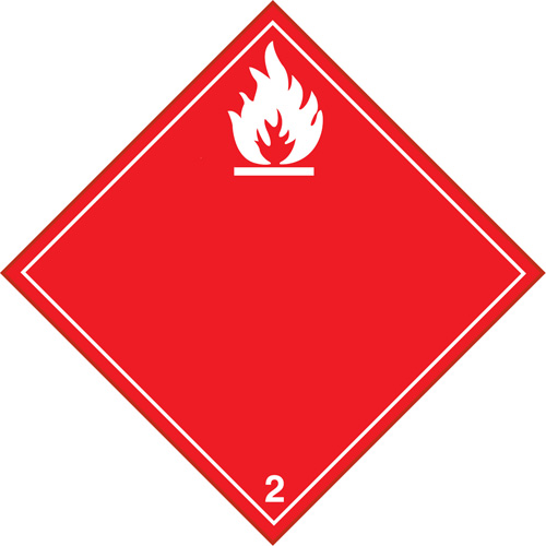 Plaque-&eacute;tiquette TMD pour gaz inflammables, Plastique Chandler Sales