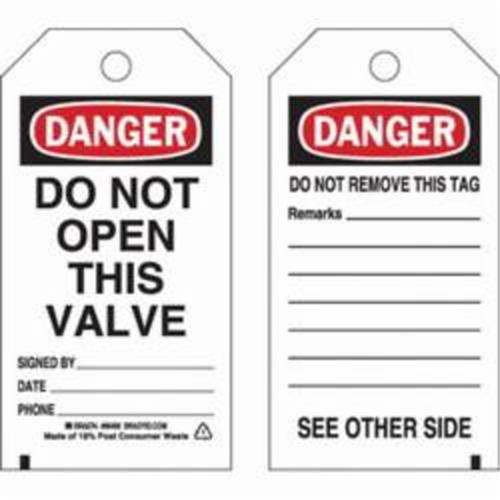 Self-Laminating Safety Tags, Polyester, 3" W x 5-3/4" H, English Chandler Sales