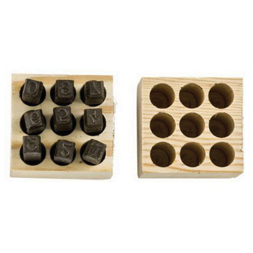 Number Steel Stamp Punch Set, # 4/6/3/2/1/8/9/7/5, 1/4" Chandler Sales